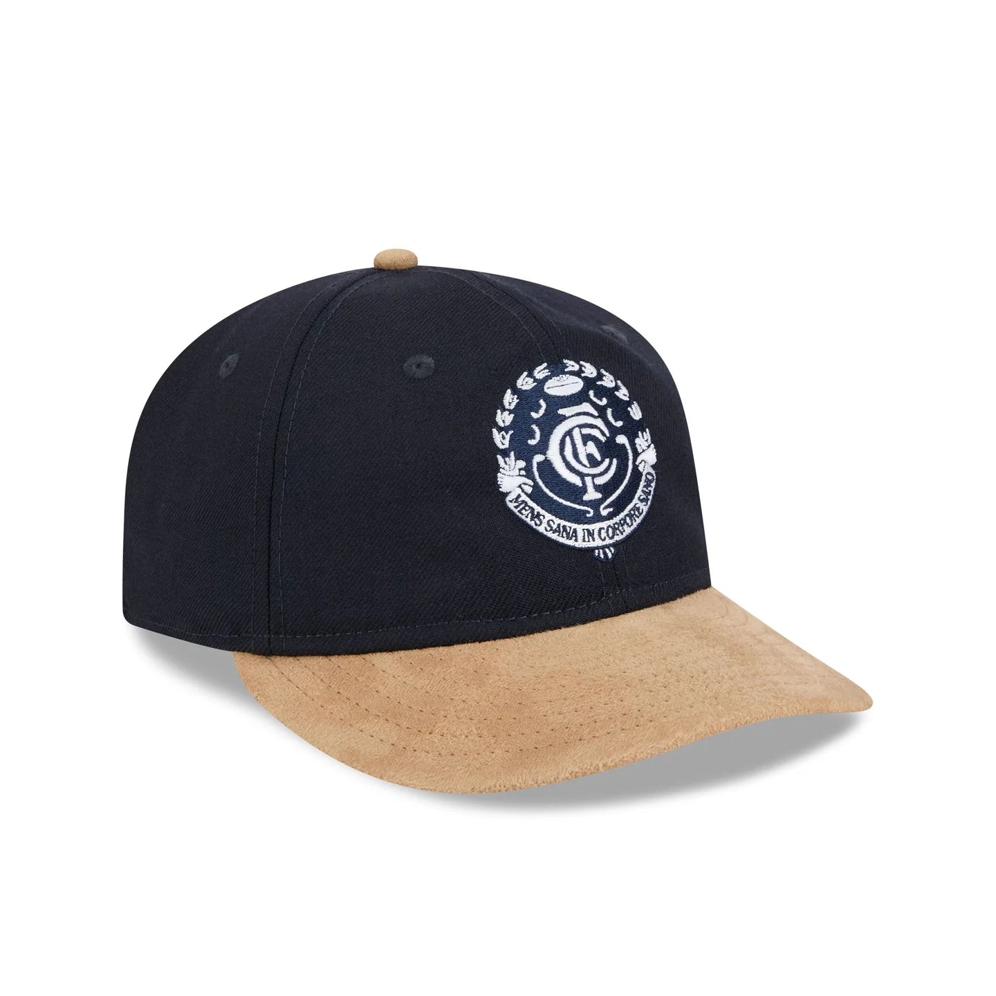 Carlton Blues Hat - AFL 2025 Retro Contrast Suede 9Fifity Strapback Cap - New Era